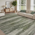 PADOOR Modern Abstract Area Rug - 8x10 Washable Rugs Non-Slip, Large Rug Ultra Soft Low Pile Rugs for Living Room Bedroom Dining Room Nursery Room Playroom Green