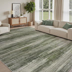PADOOR Modern Abstract Area Rug - 8x10 Washable Rugs Non-Slip, Large Rug Ultra Soft Low Pile Rugs for Living Room Bedroom Dining Room Nursery Room Playroom Green