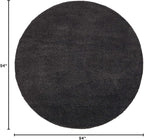 Unique Loom Solo Collection Area Rug - Calabasas (7' 10" Round, Charcoal/ Black)