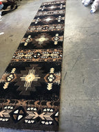 YHSF South West Native American Area Rug C318 - Easy Clean, Thick, Soft, Durable Native Tribal American Indian Inspired Rug for Bedroom/Living Room and more -Black, 2 Feet 4 Inches x 10 Feet 11 Inches