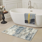 GENIMO 2x3 Rugs for Entryway, Washable Bathroom Kitchen Rugs Non Slip, Modern Abstract Soft Small Area Rug Indoor, Low Pile Throw Carpet, Navy Blue