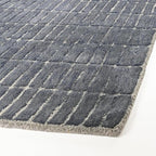 Hand-Tufted 100% Wool Area Rug – Unique Modern Geometric Grid Pattern, Soft Plush Textured Carpet for Living Room, Bedroom, Dining Room & Entryway (Smoke, 5' x 7')