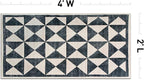 Rugshop Geometric Diamond Washable Non Slip Area Rug 2' x 4' Cream