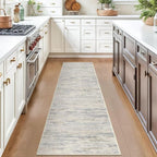 2x7 Modern Abstract Runner Rug for Hallways, Gray Beige Neutral Multi Super Soft Hallway Decor Kitchen Rugs with Non-Slip, Non-Shedding Washable Rug for Hallways Entryway Laundry Indoor
