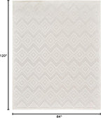 Nourison Home Versatile Ivory White 7' x 10' Area Rug - Easy Clean, Non Shedding, Bed Room, Living Room, Dining Room, Kitchen (7' x 10')