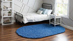 Unique Loom Solid Shag Collection Area Rug (3' 3" x 5' 3" Oval, Periwinkle Blue)