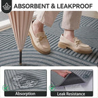 Front Door Mat 31''x47'', Absorbent Muddy Dirt Resist Washable Non Slip Low-Profile Indoor Doormat, Easy Clean Welcome Entryway Door Mats, Grey