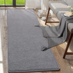 AROGAN 2x8 Feet Shag Runner Rug for Hallways, Washable Rugs with Memory Foam for Bedroom, Entryway Indoor Fluffy Throw Rug for Bedside Living Room Kids Girls Nursery Dorm Room Decor, Grey