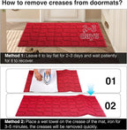 Front Door Mat Outside Entrance, Outdoor Indoor Door Mats for Entryway, Entrance, Entry, Patio, Waterproof Non Slip Doormat, Low-Profile, 31.5" × 39“, Red