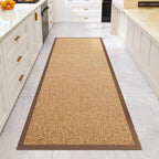 Washable Hallway Runner Rug 2x6 Jute Like Kitchen Runner Mat Rugs Non Slip, Woven Soft Entryway Farmhouse Runner Boho Floor Carpet for Indoor Laundry Hall Backdoor Bedroom Living Room, Brown