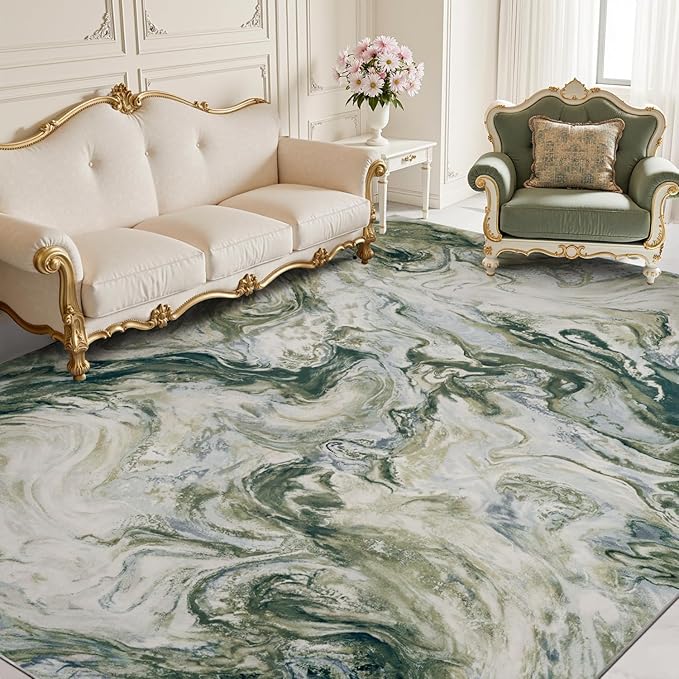 5x7 Area Rugs for Living Room, Modern Abstract Rug for Bedroom, Contemporary Machine Washable Rug, Large Stain Resistant Carpet for Dining Room Playroom Home Office, Pet & Kids Friendly