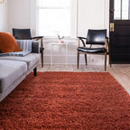 Unique Loom Solid Shag Collection Area Rug (8' x 10' Rectangle, Terracotta)