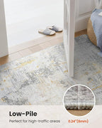 8x10 Area Rugs for Living Room, Modern Abstract Washable Rug with Non-Slip Backing & Low Pile, Large Washable Rug with Abstract Pattern for Bedroom, Dinning Room, Home Office,Beige