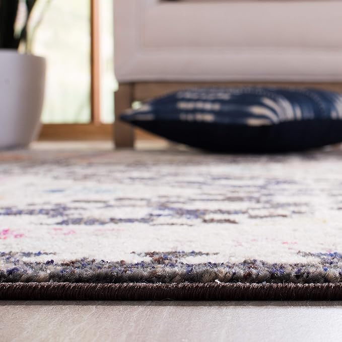 SAFAVIEH Madison Collection Runner Rug - 2'2" x 22', Black & Yellow, Boho Diamond Distressed Design, Non-Shedding & Easy Care, Ideal for High Traffic Areas in Living Room, Bedroom (MAD418Z)
