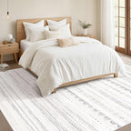 Nakagishi Area Rug Living Room Rugs: 5x7 Washable Boho Large Neutral Farmhouse Soft Moroccan Stain Resistant Indoor Floor Carpet for Bedroom Nursery Kids Playroom Office Dining Room Home House- Gray