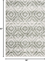 SAFAVIEH Adirondack Collection Area Rug - 3' x 5', Ivory & Dark Green, Geometric Design, Non-Shedding & Easy Care, Ideal for High Traffic Areas in Living Room, Bedroom, Dining (ADR131W-3)