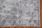 Rug Source Modern Collection, 5x8 Abstract Rug, Hand Knotted Greys & Charcoal Floral Rug, Oriental 100% Silk Carpet for Foyer, Entryway and Hallway