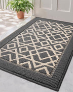 LUMI Entryway Floor Mat 24x36, Deep Mud Removal and Water Absorption, Dustproof and Wear-Resistant, Easy to Clean, Suitable for Home/Office, Dark Grey
