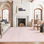 Valenrug Washable Rugs 8x10 - Non Slip 8x10 Area Rugs for Living Room, Stain Resistant Area Rugs for Bedroom, Foldable Machine Washable Area Rug(8'x10', Light Pink)