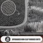 ONASAR Area Rugs for Bedroom Living Room, Washable 4x6 Fluffy Grey and White Floor Rug, Shaggy Geometric Soft Plush Fuzzy Carpet for Nursery Teen Playroom Dorm Office Home Decor Aesthetic