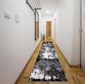 Keen Home Design Area Rugs - 2x18 Non-Shedding, Abstract Rugs for Kitchen, Living Room, Bedroom, Dining Room, Entryway - Size: 2'8" x 18', Abstract Black