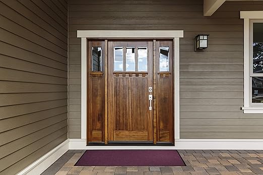 WaterHog Diamond | Commercial-Grade Entrance Mat with Rubber Border – Indoor/Outdoor, Quick Drying, Stain Resistant Door Mat (Medium Blue, 4' x 12')