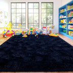 Area Rugs for Living Room, Soft Shaggy Carpets for Living Room, Fuzzy Rugs for Kids' Room, Perfect Decor for Modern Home Navy Blue 8x10 Feet