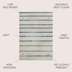 JONATHAN Y Williamsburg Minimalist Stripe Cream/Navy Indoor Area Rug, 5x8, Contemporary, Modern, Easy-Cleaning for Living Room, Bedroom, Kitchen, Pet Friendly, Non-Shedding (MOH201E-5)