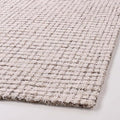 Hand-Tufted 100% Wool Pile Area Rug – Geometric Textured Grid Check Pattern – Thick and Durable Floor Carpet for Bedroom, Living Room, Kids Room, and Dining Area (Ivory-Brown, 2.6' x 10')