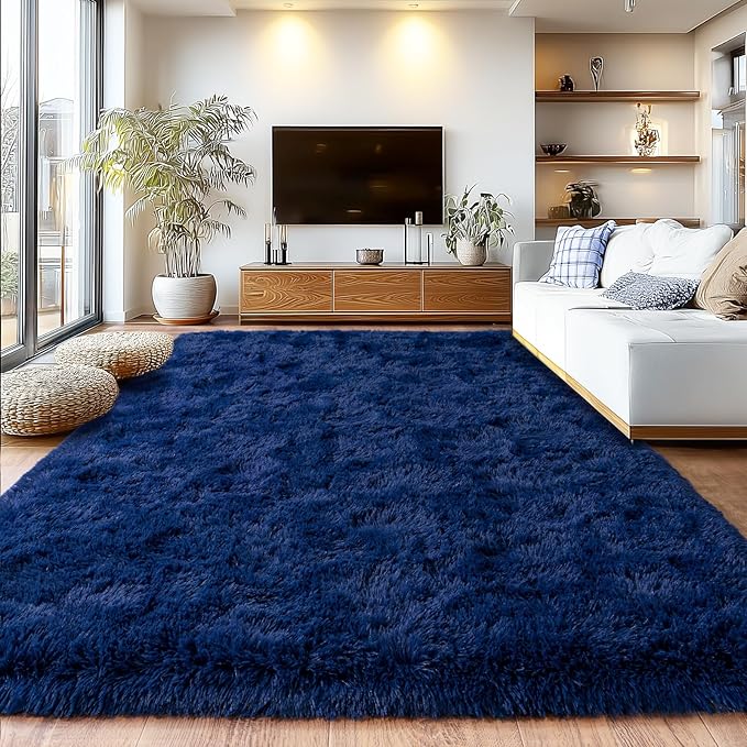 Extra Large Fuzzy Rug Fluffy Rug for Living Room, Big Plush Non-Skid Shag Carpet, Soft Shaggy Rugs for Bedroom Indoor Modern Home Decor 9x12 Feet