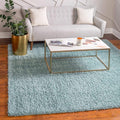 Unique Loom Davos Shag Collection Area Rug - Solid (7' 10" Square, Aqua)