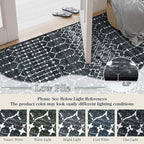 Lahome Moroccan Black 9x12 Rug for Living Room, Washable Non-Slip Ultra-Thin Stain Resistant Area Rug for Dining Room Table, Geometric Print Modren Indoor Carpet for Bedroom Office