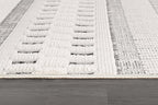 Beverly Rug Micro Loop Area Rug Gray/White 5x7 Geometric Modern Scandinavian Striped Durable Soft Indoor Rugs for Living Dining Room Office Stain Resistant Non Shedding Casual Indoor Carpet 5 x 7