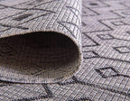 Unique Loom Outdoor Trellis Collection Area Rug - Tribal Trellis (9' x 12' Rectangle, Gray/ Black)