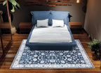 Bloom Rugs Washable Non-Slip 5' x 7' Rug - Dark Blue Traditional Bordered Area Rug for Living Room, Bedroom, Dining Room, and Kitchen - Exact Size: 5' x 7'