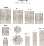 ReaLife Rugs Machine Washable Area Rug - Living Room Bedroom Bathroom Kitchen Entryway Office - Padded Low Pile Stain Resistant Premium - Boho Farmhouse Vintage - Joy - Beige Ivory 5' x 7'