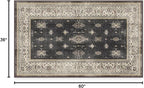 RUGGABLE Washable Vintage Area Rug – Verena Dark Wood 3x5, Stain-Resistant, Non-Slip – Small Machine Washable Rugs for Living Room, Bedroom, Hallway, Entryway & Office–with Cushioned Pad