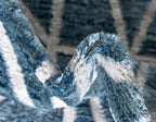 Rugs.com Lattice Trellis Collection Rug – 8 Ft Round Blue Low-Pile Rug Perfect for Kitchens, Dining Rooms