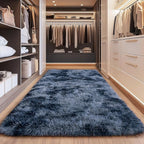 Upgrade Non-Slip Plush Rugs for Living Room, Soft Shaggy Carpets for Living Room, Fuzzy Rugs for Kids' Room, Perfect Decor for Modern Home New Blue Grey 2x6Feet