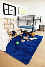 Ophanie 6x9 Navy Blue Rugs for Living Room, Large Fluffy Carpet, Fuzzy Plush Shag Comfy Soft, Non-Slip Indoor Floor,for Kids Boys Girls Dorm, Bedroom, Playroom, Home Decor Aesthetic