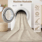 6ft Round Rug Living Room: Washable Large Vintage Rug Neutral Non-Slip Soft Stain Resistant Indoor Carpet for Bedroom Nursery Dining Room Under Table Bed Home House Office Playroom - Brown