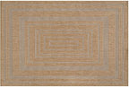 Beverly Rug Easy Jute Framed Border Entry Rug 2x3 Washable Durable Indoor Outdoor Area Rugs for Living Room Patio Office Stain Resistant Non Shedding Casual Indoor Outside Carpet 2 x 3 Natural