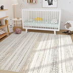 Nakagishi Area Rug 6x9 Living Room: Washable Boho Large Neutral Soft Farmhouse Rugs Stain Resistant Modern Indoor Floor Non-Slip Carpet for Bedroom Nursery Kids Playroom Office Dining Room- Colorful