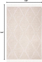 SAFAVIEH Marrakech Collection Area Rug - 9' x 12', Beige, Moroccan Boho Tribal Tassel Design, Non-Shedding & Easy Care, Ideal for High Traffic Areas in Living Room, Bedroom (MRK517C)