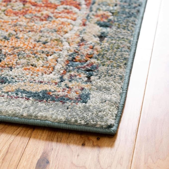 Unique Loom Isabella Collection Area Rug - Rossellini (4' 1" Square, Rust Red/ Beige)