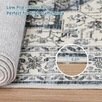 Dripex Vintage Runner Rug-2x8 Washable Distressed Hallway Runner Oriental Medallion Carpet Non-Slip Stain-Resistant Kitchen Mat Foldable Thin Accent Rug for Entrance Living Room Bedroom