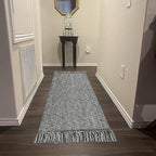 Collive Hallway Runner Rug, 2' x 6' Hand-Woven Reversible Washable Entryway Rugs, Grey Cotton Modern Farmhouse Laundry Room Carpet Long Carpets for Bathroom Sink Foyer Bedroom