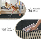 Moynesa Striped Border Easy Jute Outdoor Rug 4x6, Washable Indoor Outdoor Patio Area Rugs for Balcony Backyard Non Slip, Modern Classic Farmhouse Carpet for Living Room, Black