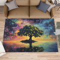 2x4 Tree of Life Runner Rug for Hallway - Galaxy Tree Kitchen Mat, Dreamlike Starry Sky Kitchen Runner Rug Soft Non Slip Anti Fatigue for Laundry Room Indoor Hallways