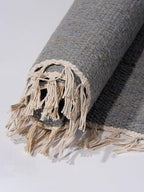 Rugsotic Carpets Hand Woven Flat Weave Kilim Wool ECO-Friendly Area Rugs - 10'x13', Rectangle Shape, Silver Color, Solid Plain Design, Low Pile Handmade Rugs for Living Room, Bed Room (D00111)
